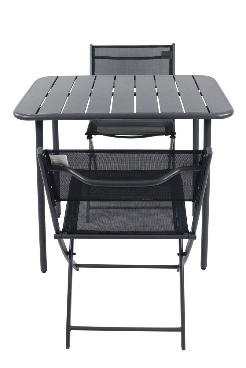 VCM Gartensitzgruppe Sumila schwarz Stahl B/H/L: ca. 80x72x55 cm