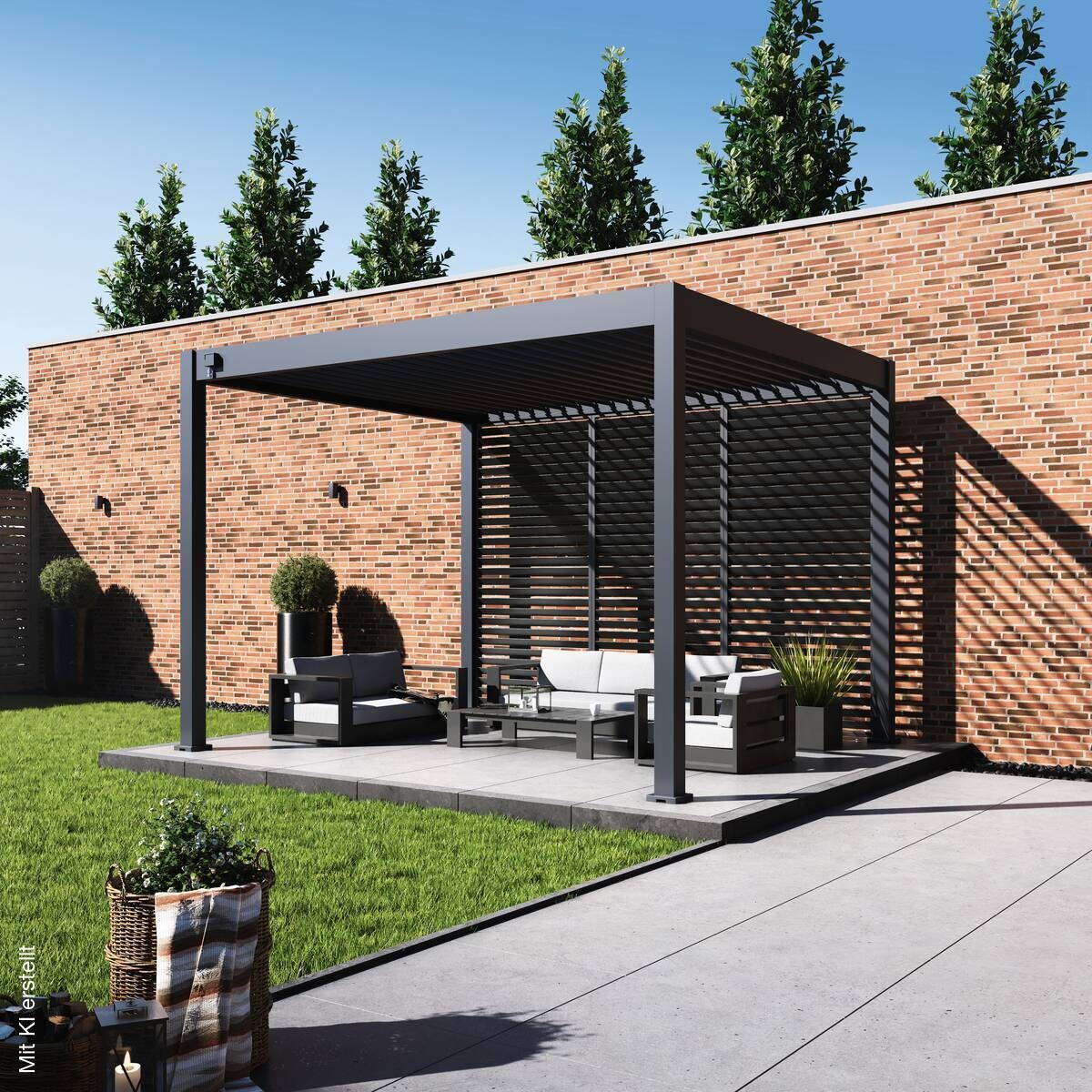 Paragon Outdoor Lamellen-Sichtschutz Grand Tuscan grau Aluminium B/H: ca. 114x234 cm