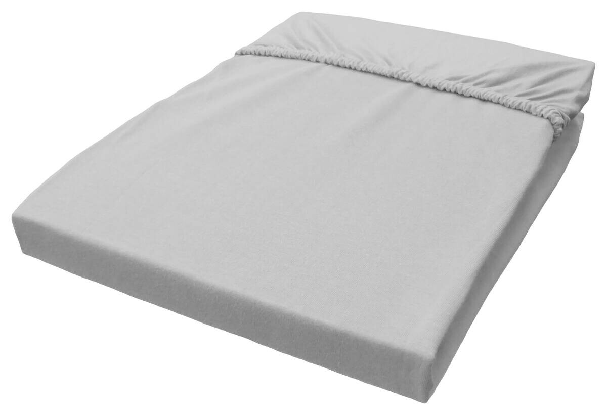 Boxspring Spannbetttuch silber Baumwolle B/L: ca. 140x200 cm