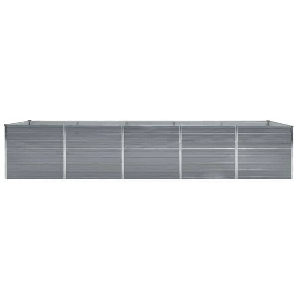 Garten-Hochbeet grau Stahl B/H/L: ca. 80x77x400 cm