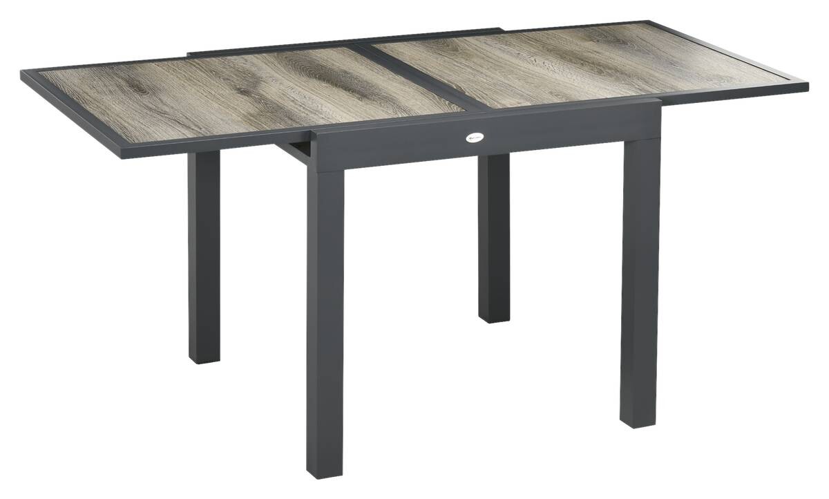 Outsunny Gartentisch beige Aluminium B/H/L: ca. 80x75x160 cm