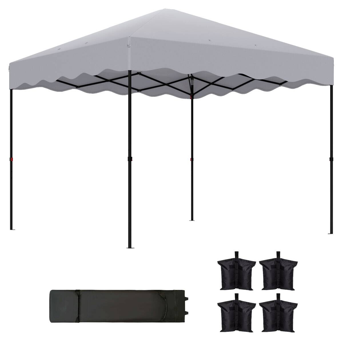 Outsunny Pavillon hellgrau Polyester B/H/L: ca. 297x287x297 cm