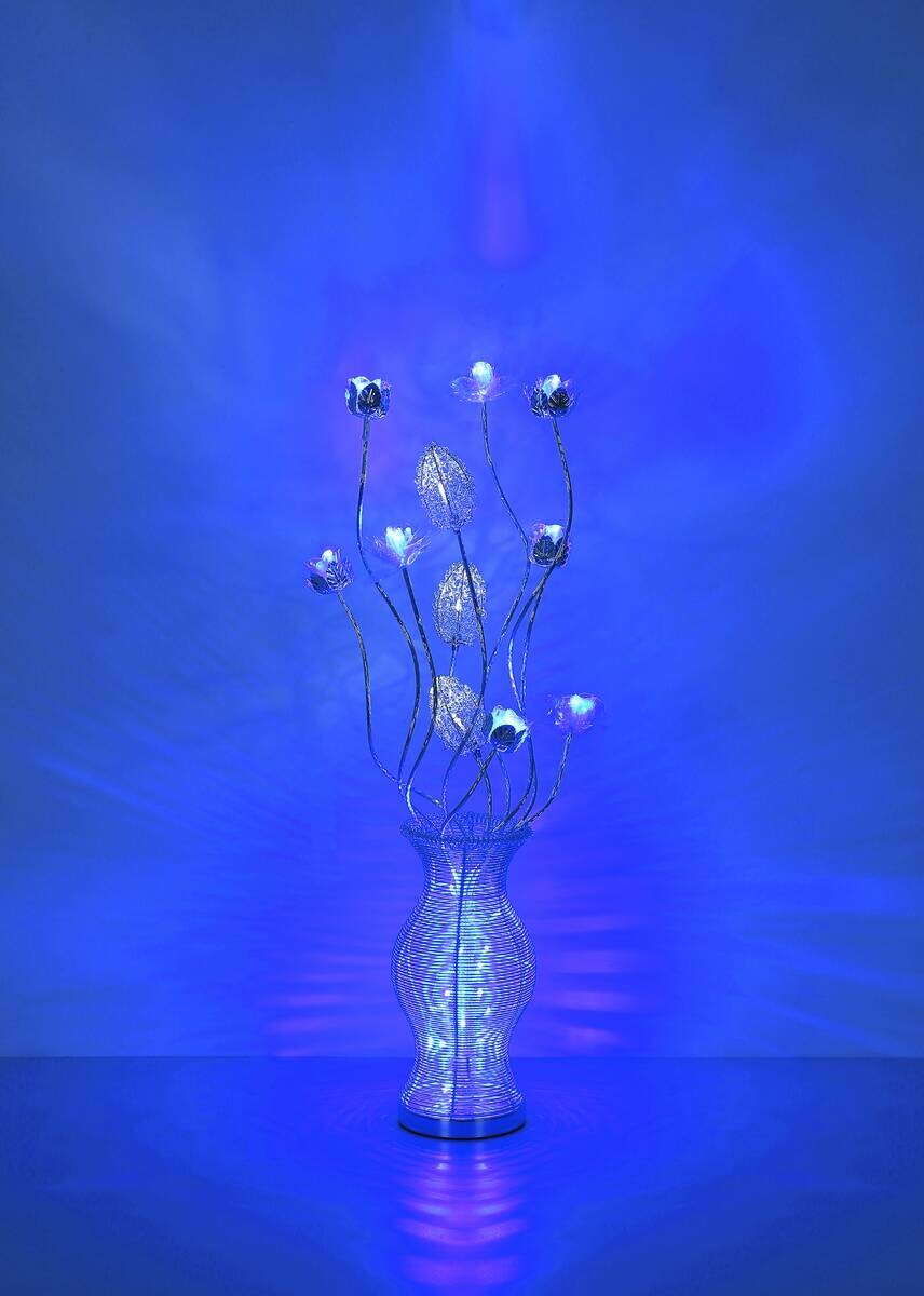 GLOBO LED-Tischleuchte FLORIELLE silber Aluminium Kunststoff H/D: ca. 88x29 cm 1 Brennstellen