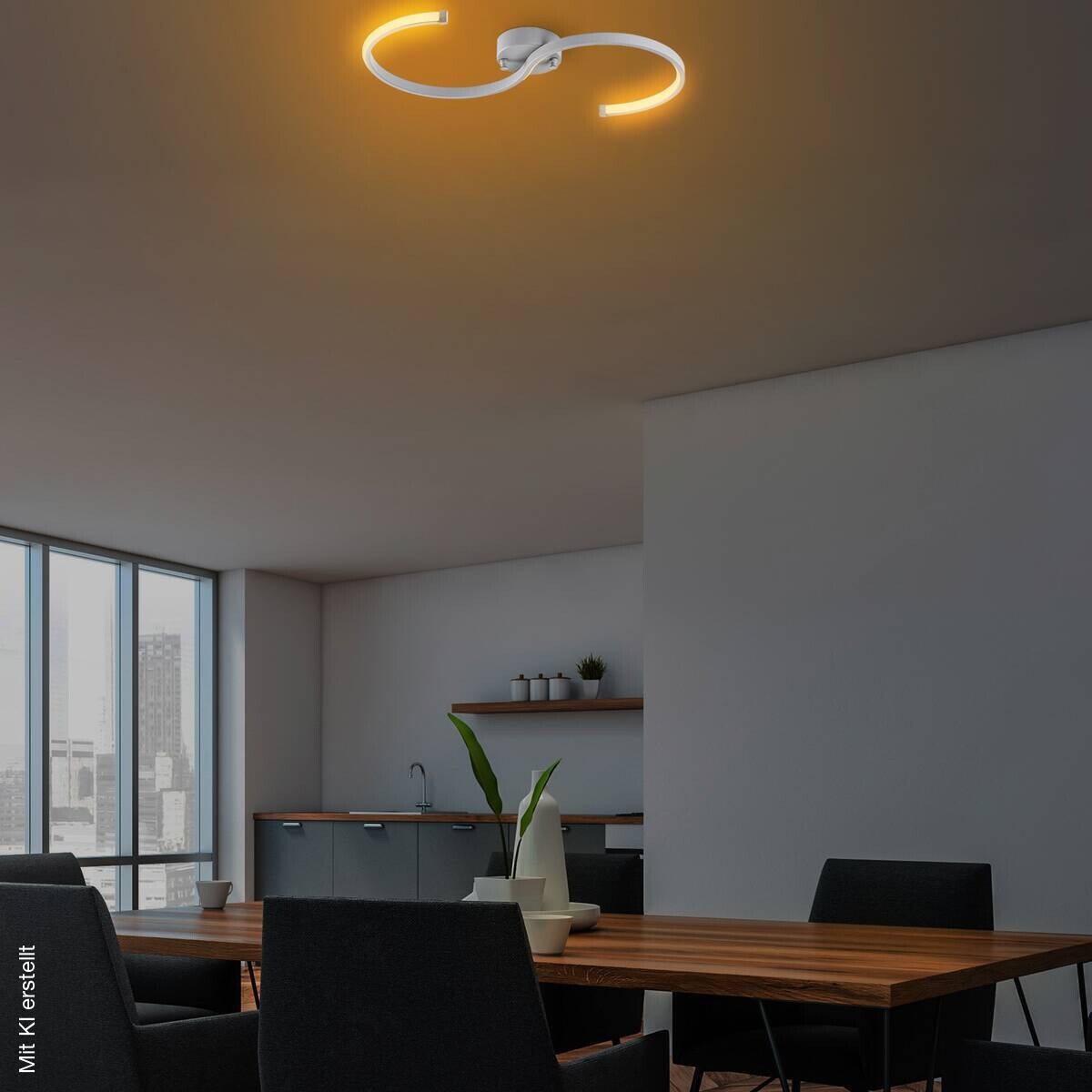 Opviq LED-Deckenleuchte grau B/H/T: ca. 25x51x5 cm