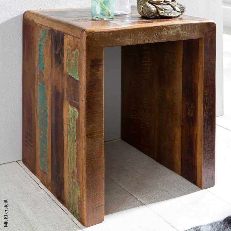 Beistelltisch braun Holz B/H/T: ca. 45x55x40 cm
