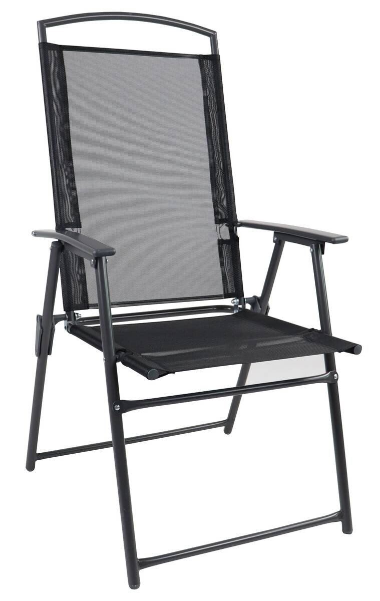 VCM Gartenstuhl-Set anthrazit Aluminium B/H/T: ca. 61x105x56 cm