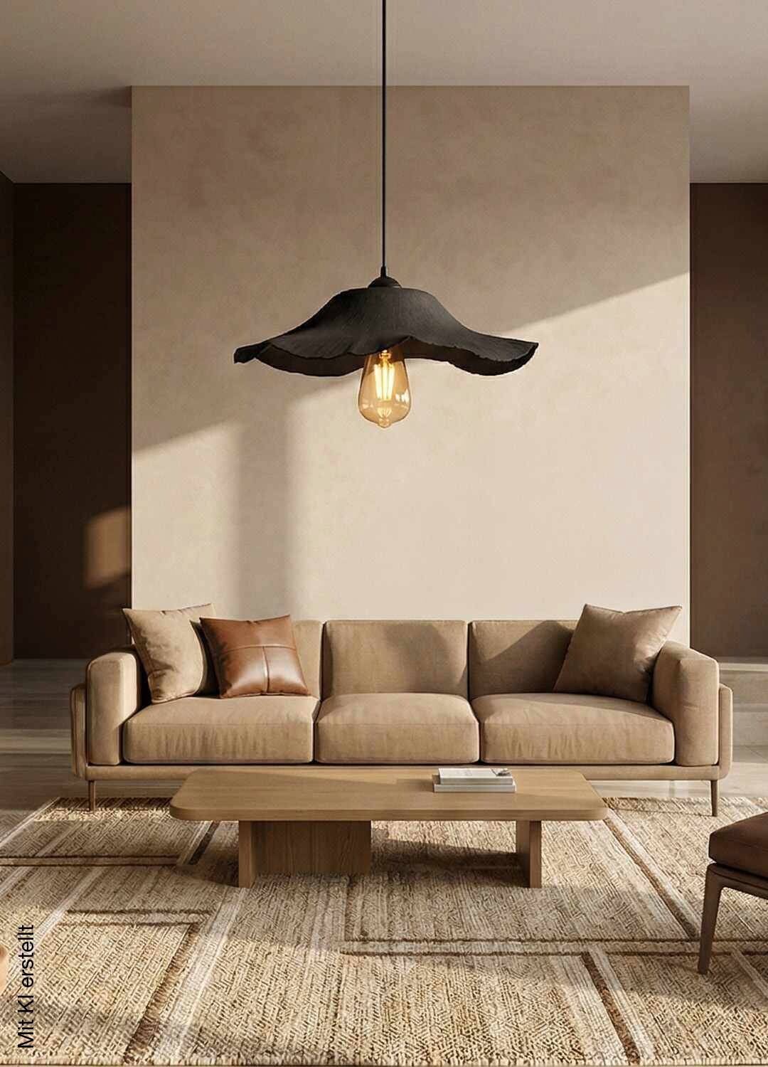 Opviq Pendelleuchte schwarz Kunststoff B/H/T/L/D: ca. 38x75x38x38x38 cm E27 1 Brennstellen