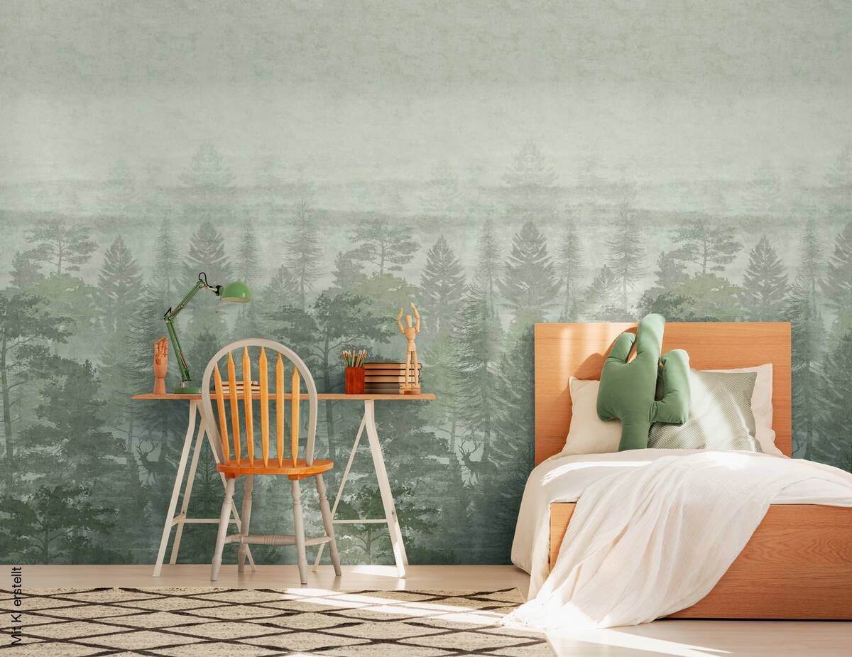 Livingwalls Fototapete Landschaft grün B/L: ca. 280x159 cm