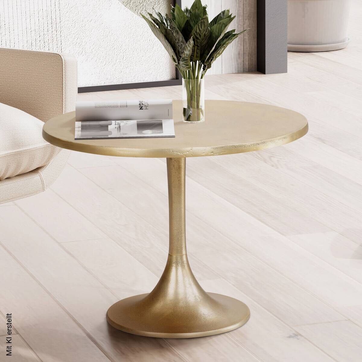 Couchtisch gold Optik H/T: ca. 47x60 cm