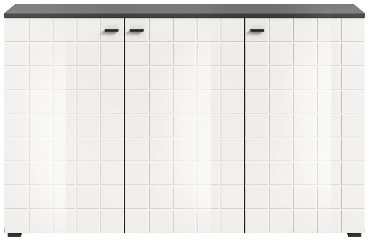 Sideboard Monte anthrazit weiß Hochglanz B/H/T: ca. 138x86x37 cm