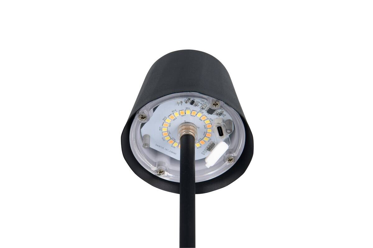 Reality LED Tischleuchte DIAZ mattschwarz Metall H: ca. 21 cm 1 Brennstellen