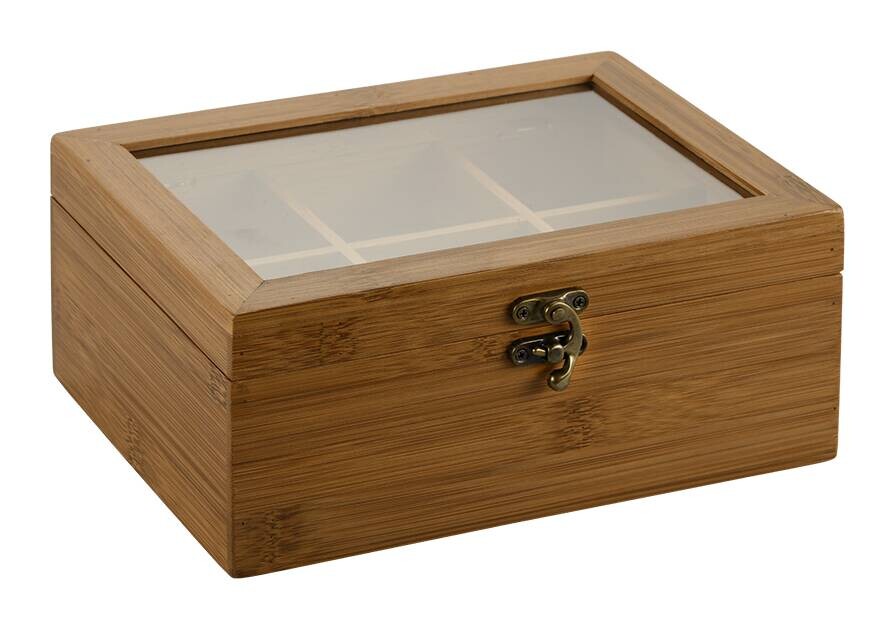 Kesper Teebox braun Bambus B/H/L: ca. 16x9x21,8 cm