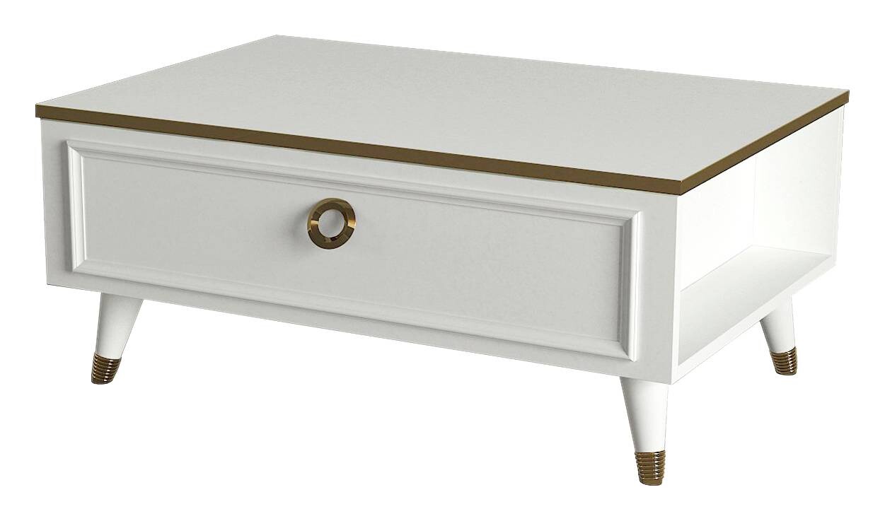 Couchtisch Cornelia weiß B/H/T: ca. 90x40x38,2 cm