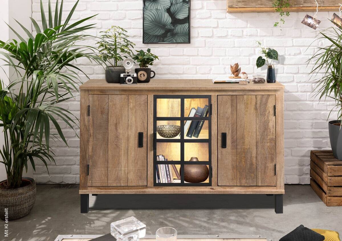 Sideboard Kali latte Mango B/H/T: ca. 145x90x40 cm
