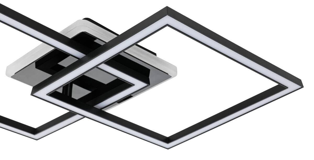 Nolo LED-Deckenleuchte Rhombus schwarz Kunststoff B/H/L: ca. 35x6,5x55 cm