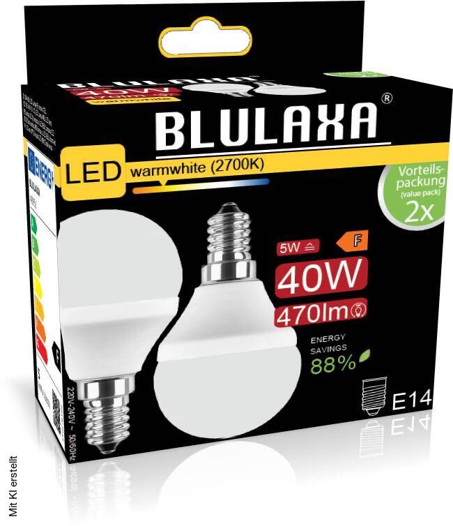 Blulaxa LED-Leuchtmittel 48951 2er Pack E14