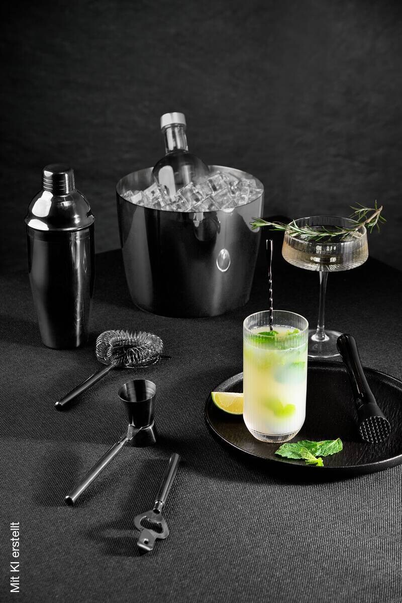 MASTERPRO Cocktail-Set THE DROP schwarz Edelstahl