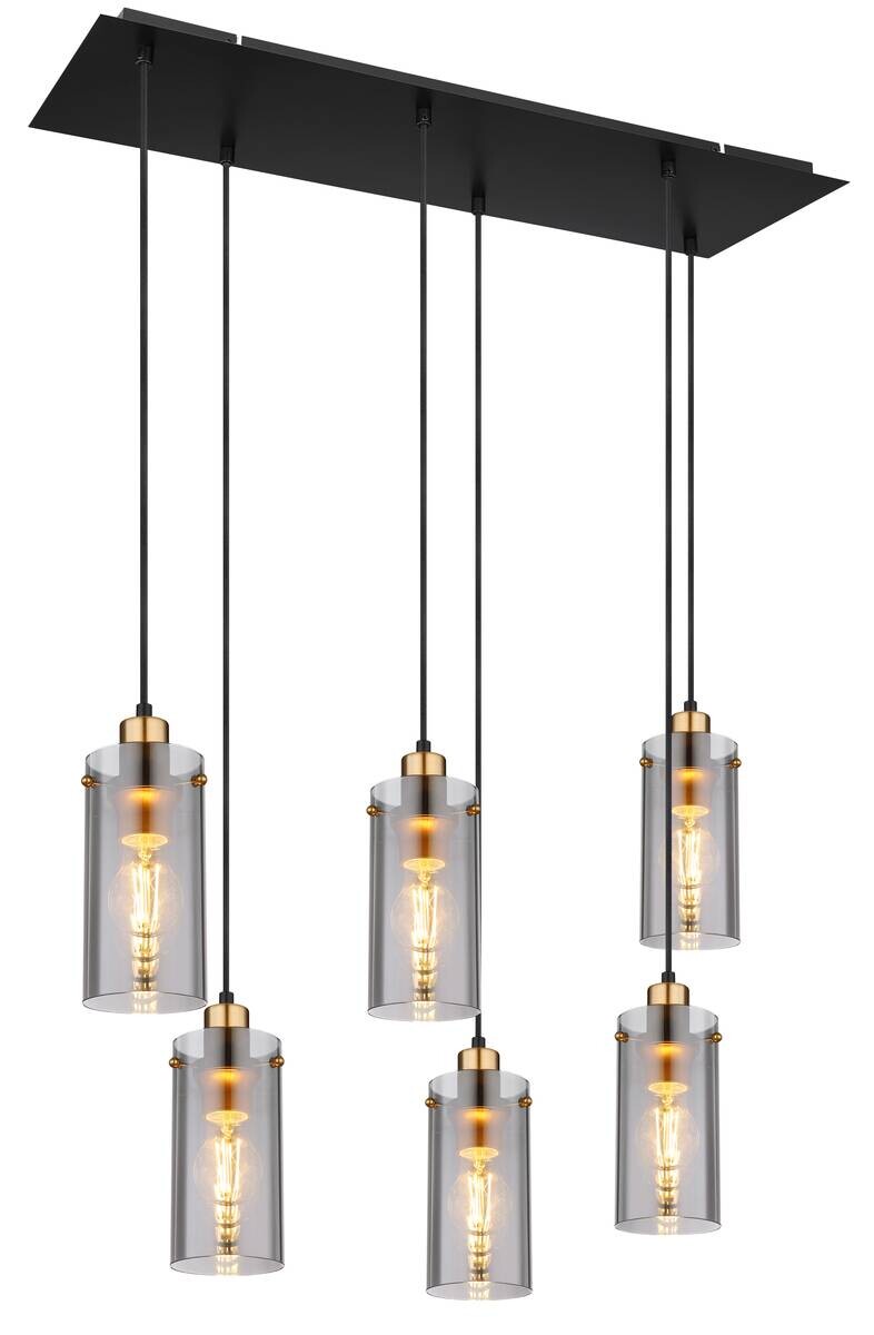 GLOBO Pendelleuchte B/H/L: ca. 24x120x75 cm E27 6 Brennstellen