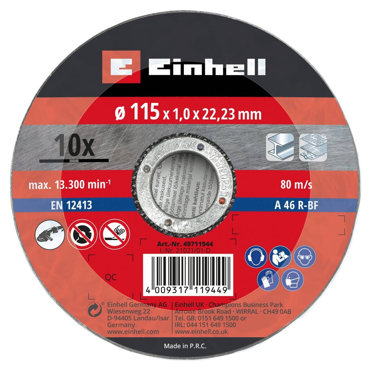 Einhell Trennscheiben 10 tlg.