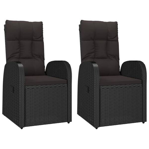 vidaXL Gartensessel schwarz Kunststoff B/H/L: ca. 73x105x57 cm