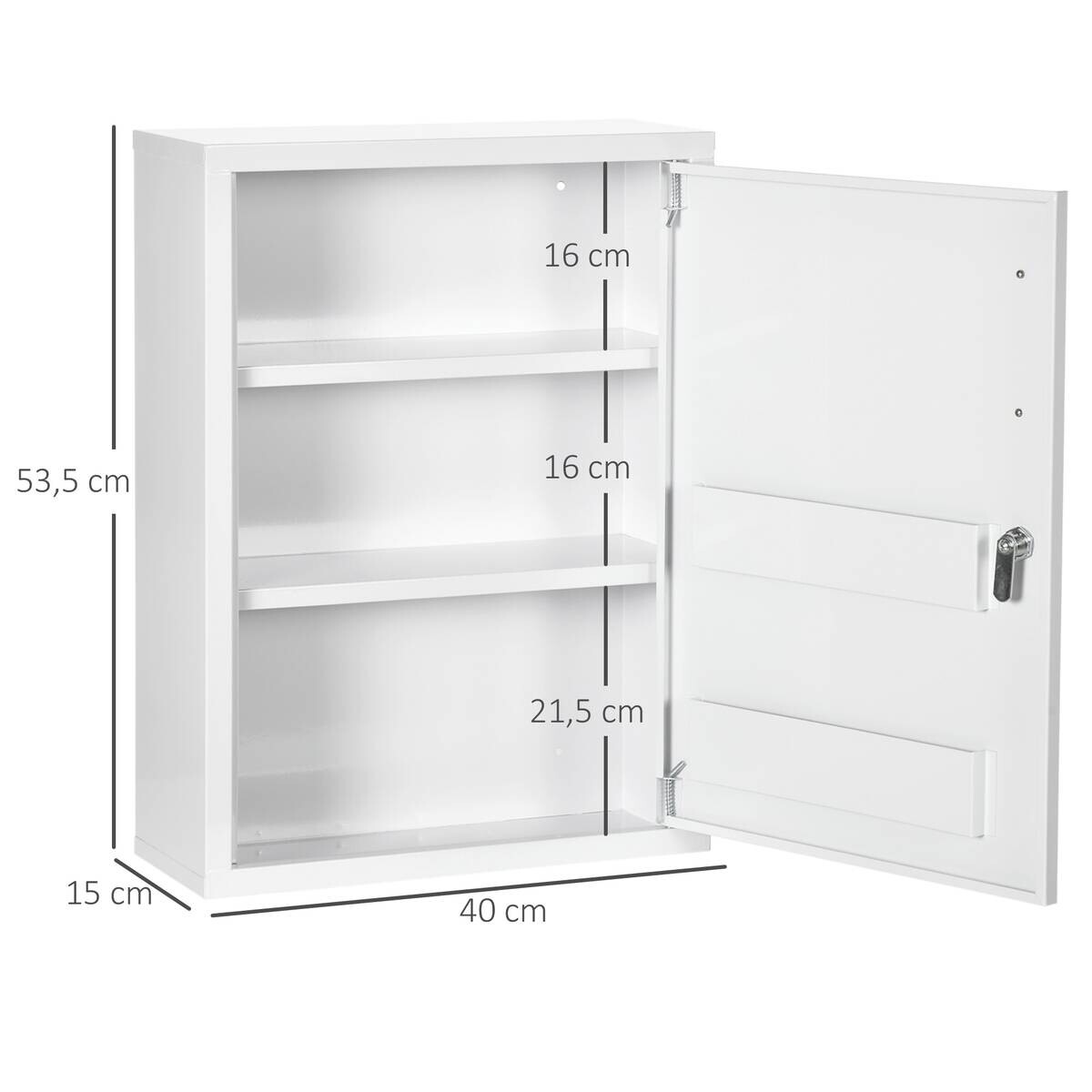 Medizinschrank weiß Polypropylen B/H/L: ca. 15x40x53,5 cm