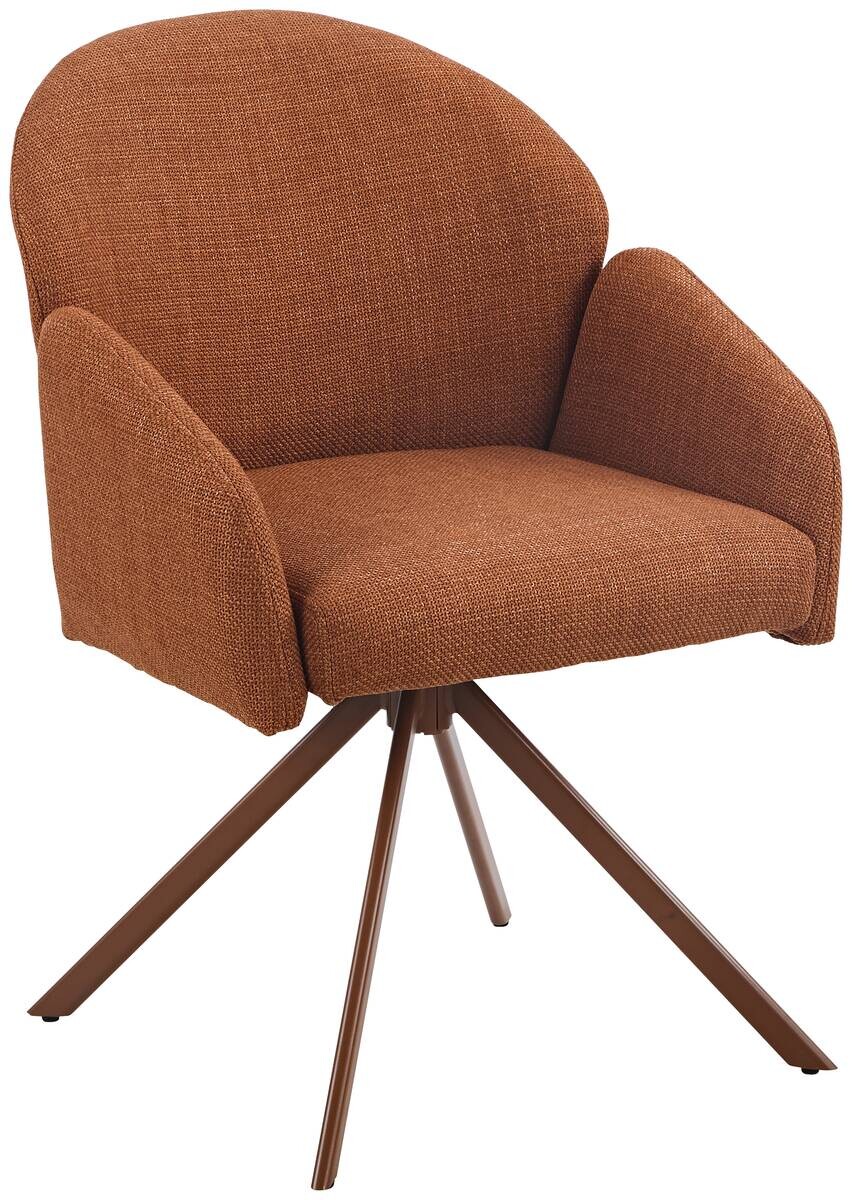 Drehstuhl Holly Kupfer Microfaser Webstoff B/H/T: ca. 57x84x61 cm