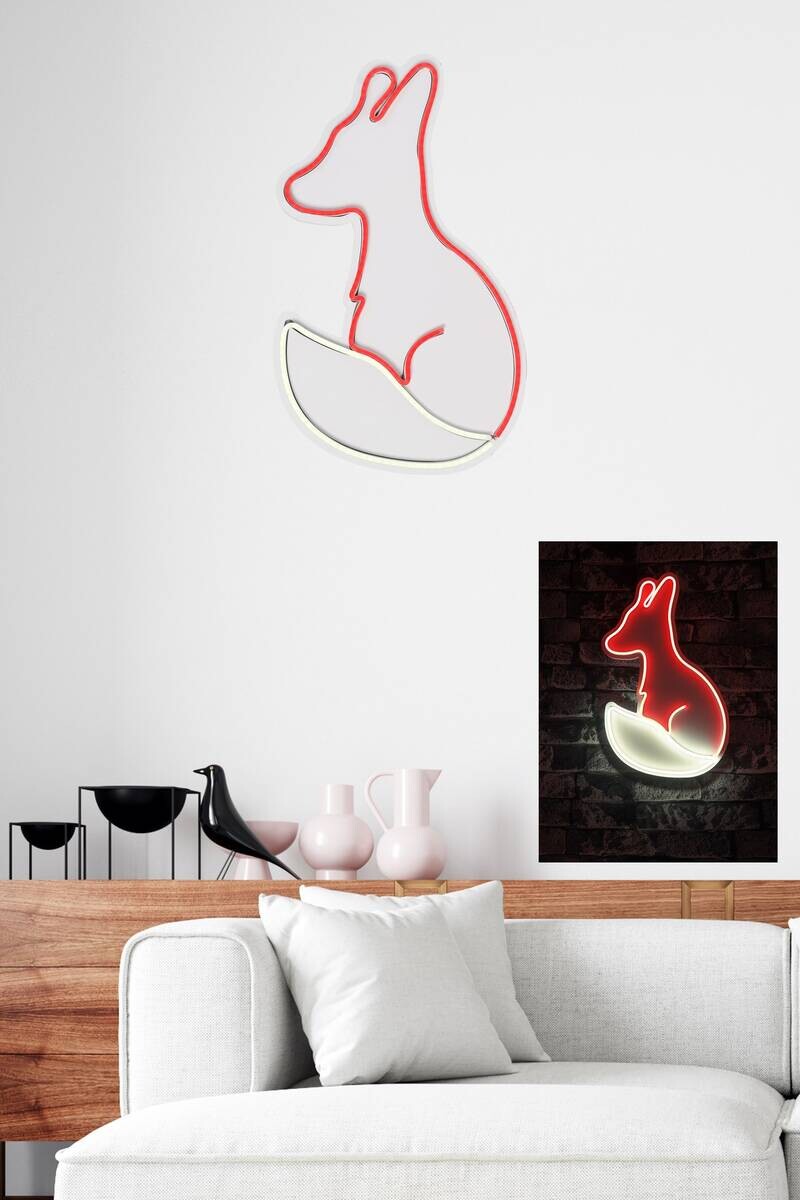 Opviq LED-Wandleuchte rot weiß PVC B/H/T/L: ca. 28x45x2x28 cm