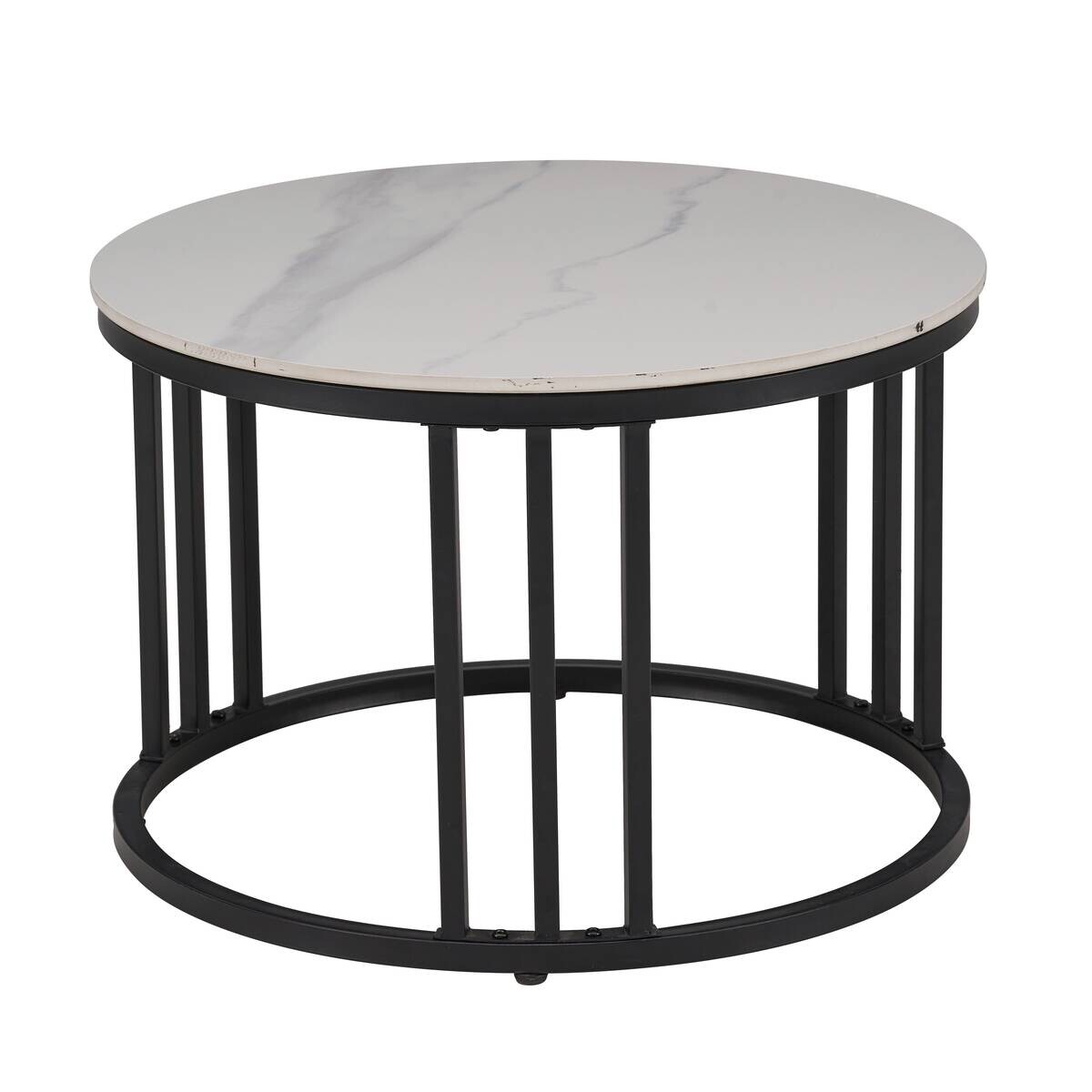 Couchtisch weiß Stein Optik H/D: ca. 45,5x80 cm