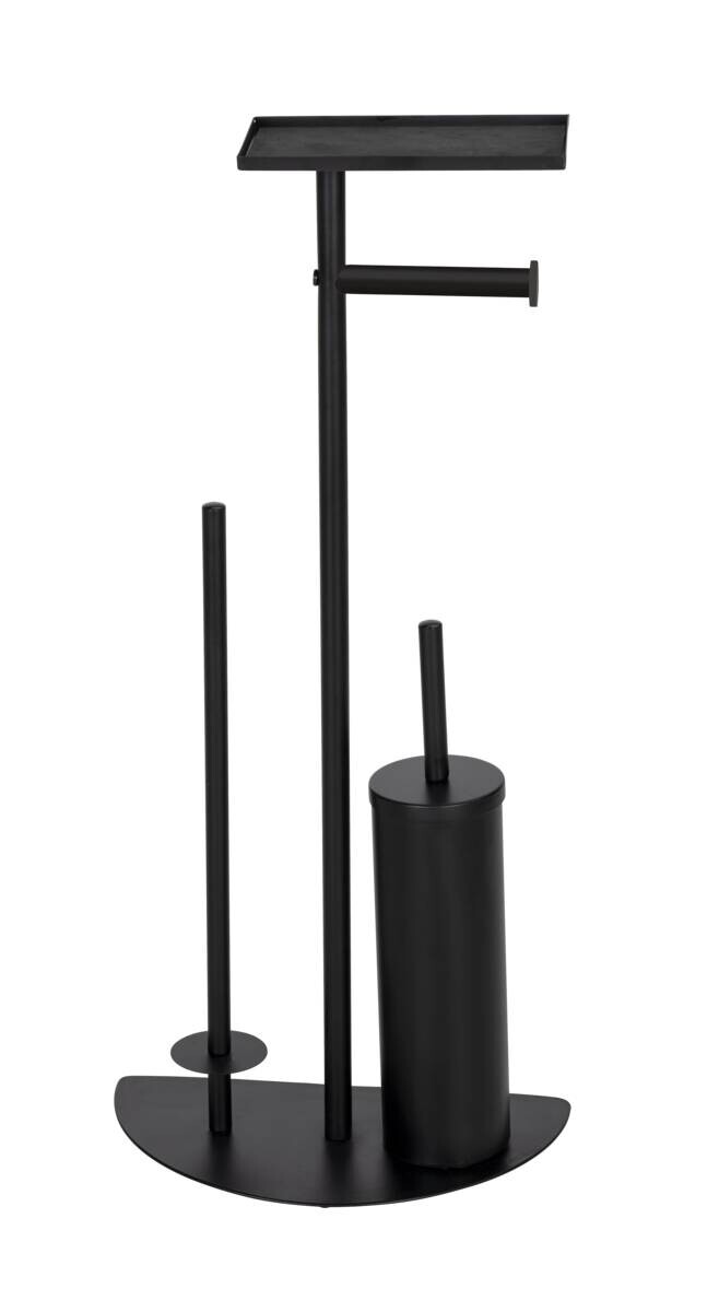 WENKO Stand-WC-Garnitur Cosenza Neo schwarz Edelstahl