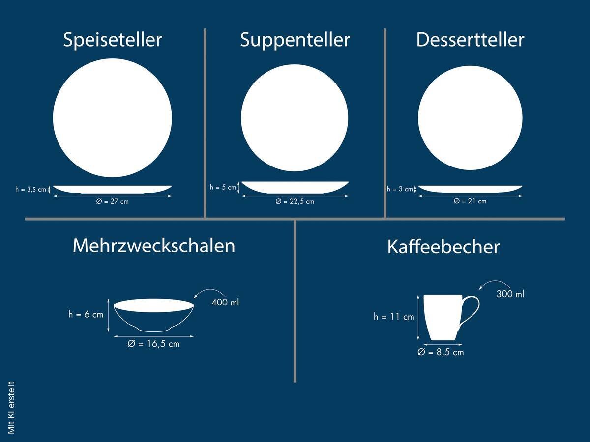 Kombiservice creme Steinzeug 20 tlg.