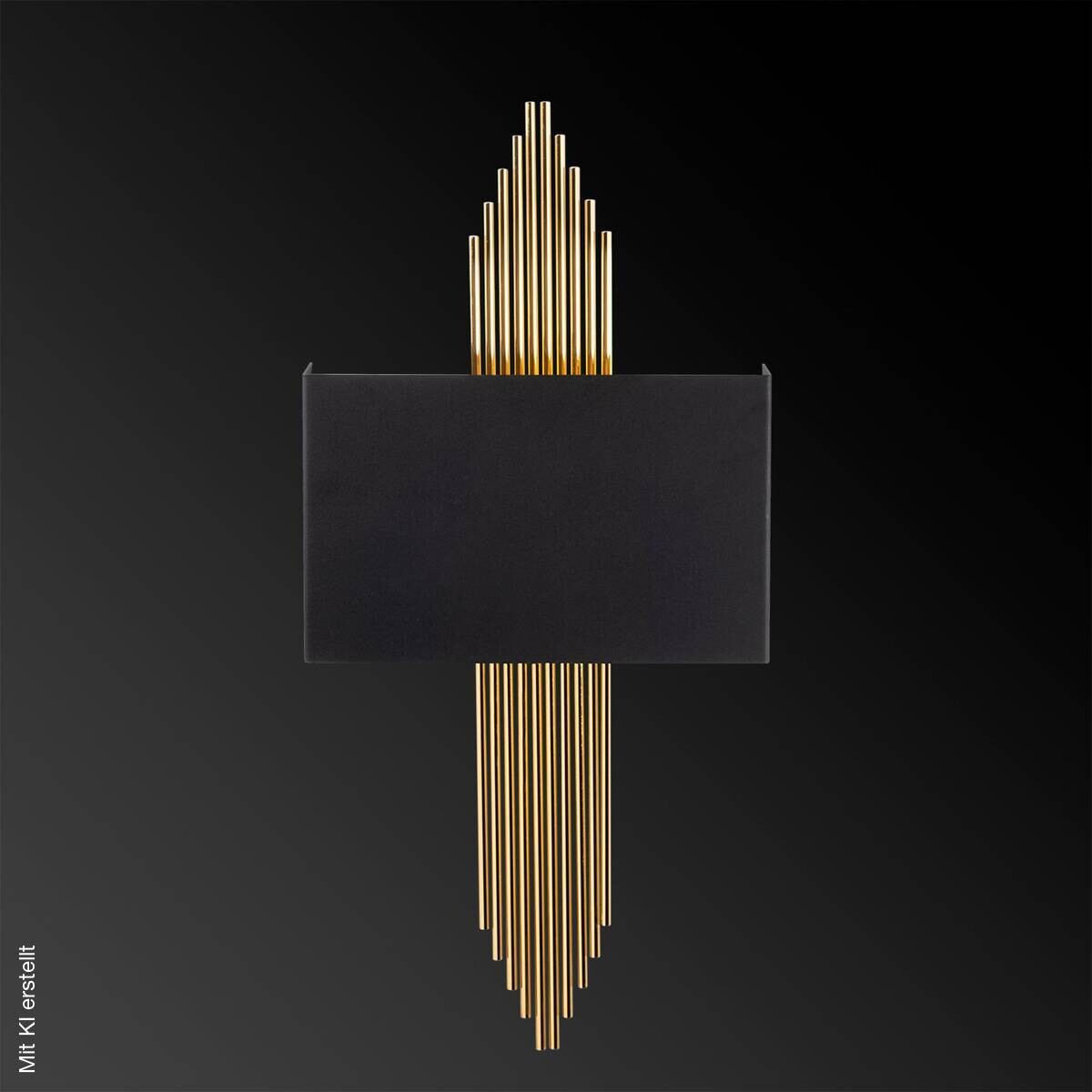 Opviq Wandleuchte schwarz gold Metall B/H/L: ca. 10x22x75 cm E27 1 Brennstellen