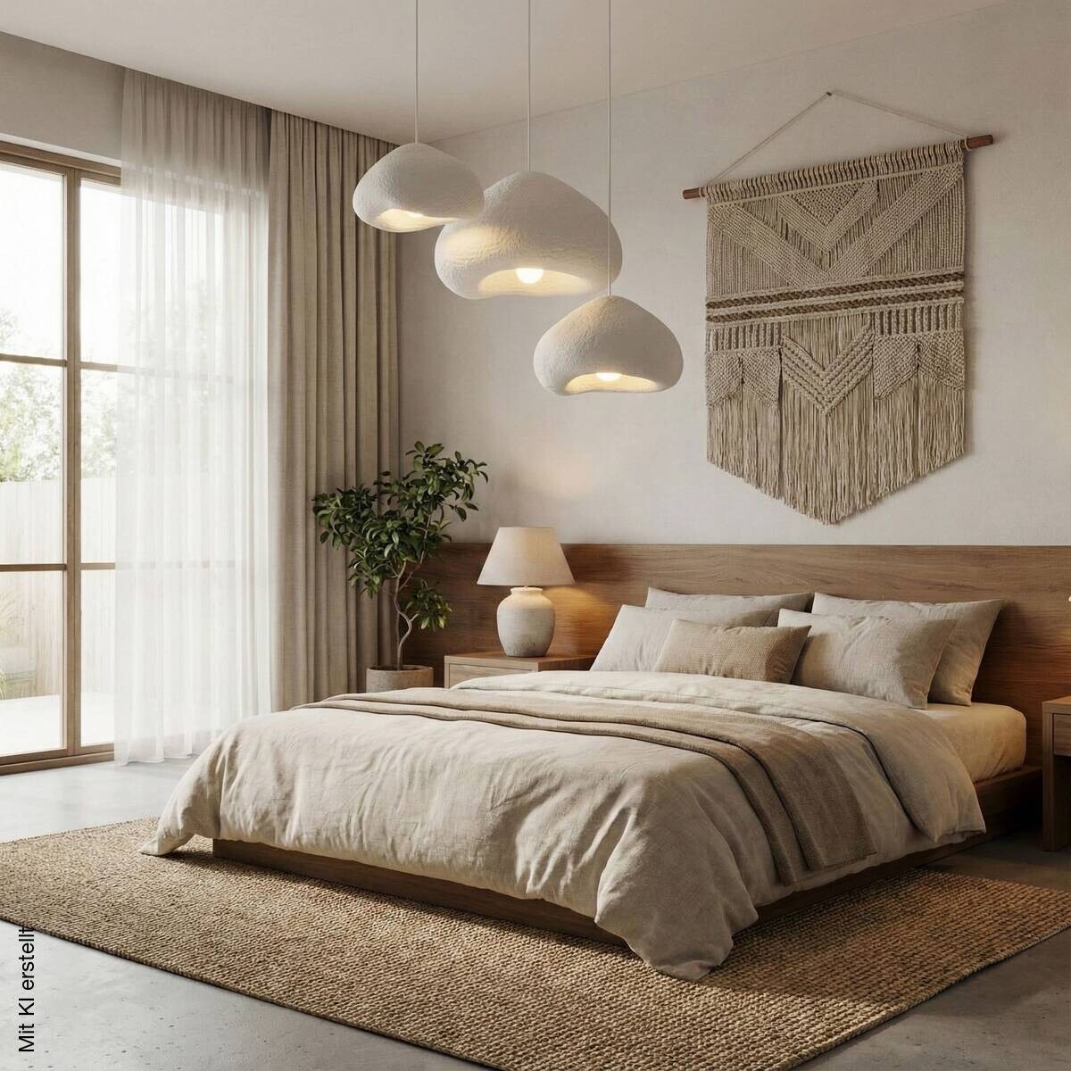 Opviq Pendelleuchte weiß Fiberglas Metall B/H/T/L/D: ca. 82x115x82x82x82 cm E27 3 Brennstellen