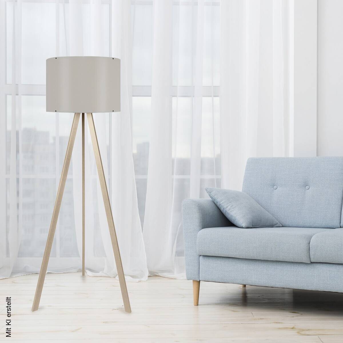 Opviq Stehlampe creme PVC MDF B/H/T/L/D: ca. 38x140x38x38x38 cm E27 1 Brennstellen