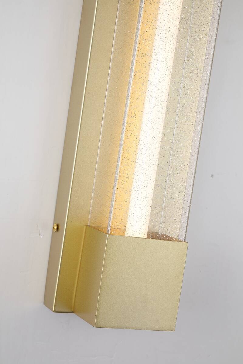LED-Außenwandleuchte gold klar B/H/T/L: ca. 12x40x8,5x8,5 cm