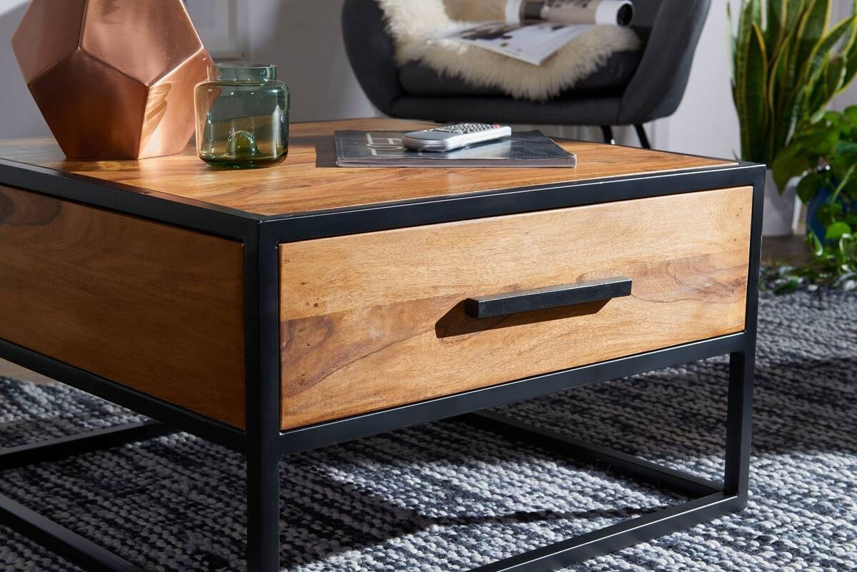 Wohnling Couchtisch braun B/H/T: ca. 65x38x65 cm