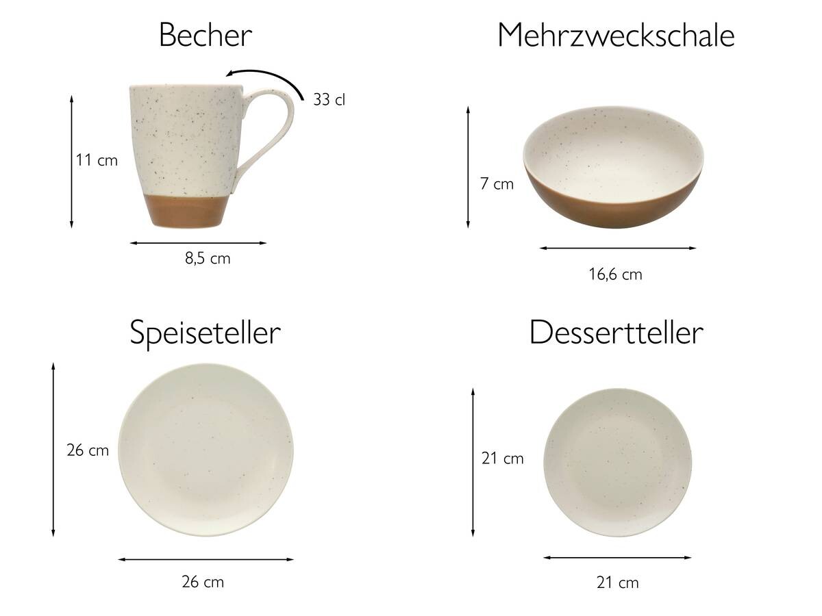 CreaTable Kombiservice SAND DUNES terracotta creme Keramik