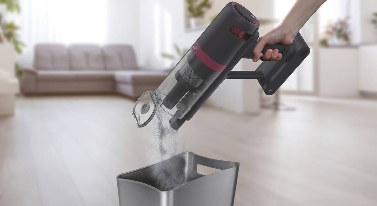 Hoover Handstaubsauger HFG10HX 011 schwarz silber rot Kunststoff Metall B/H/L: ca. 24,2x26x111 cm