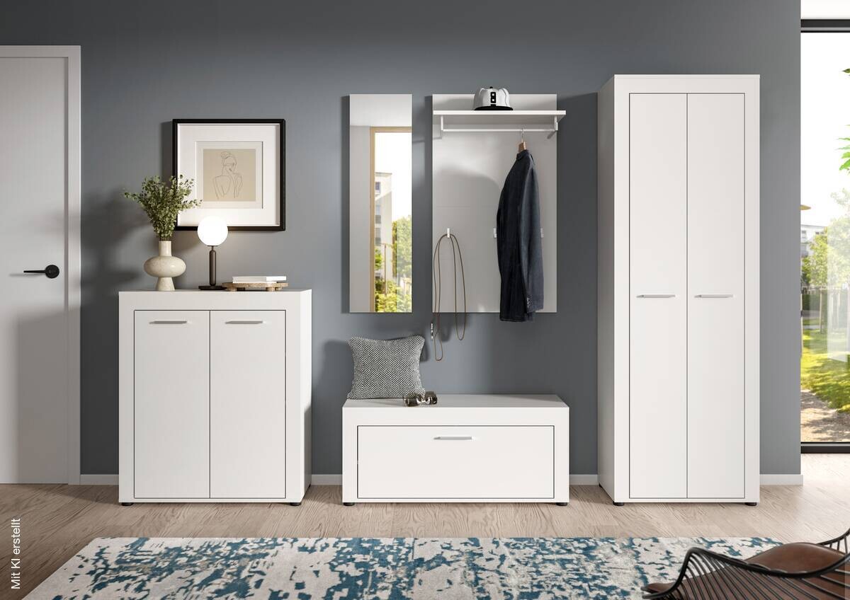 Garderobe JAM weiß B/H/T: ca. 285x191x35 cm