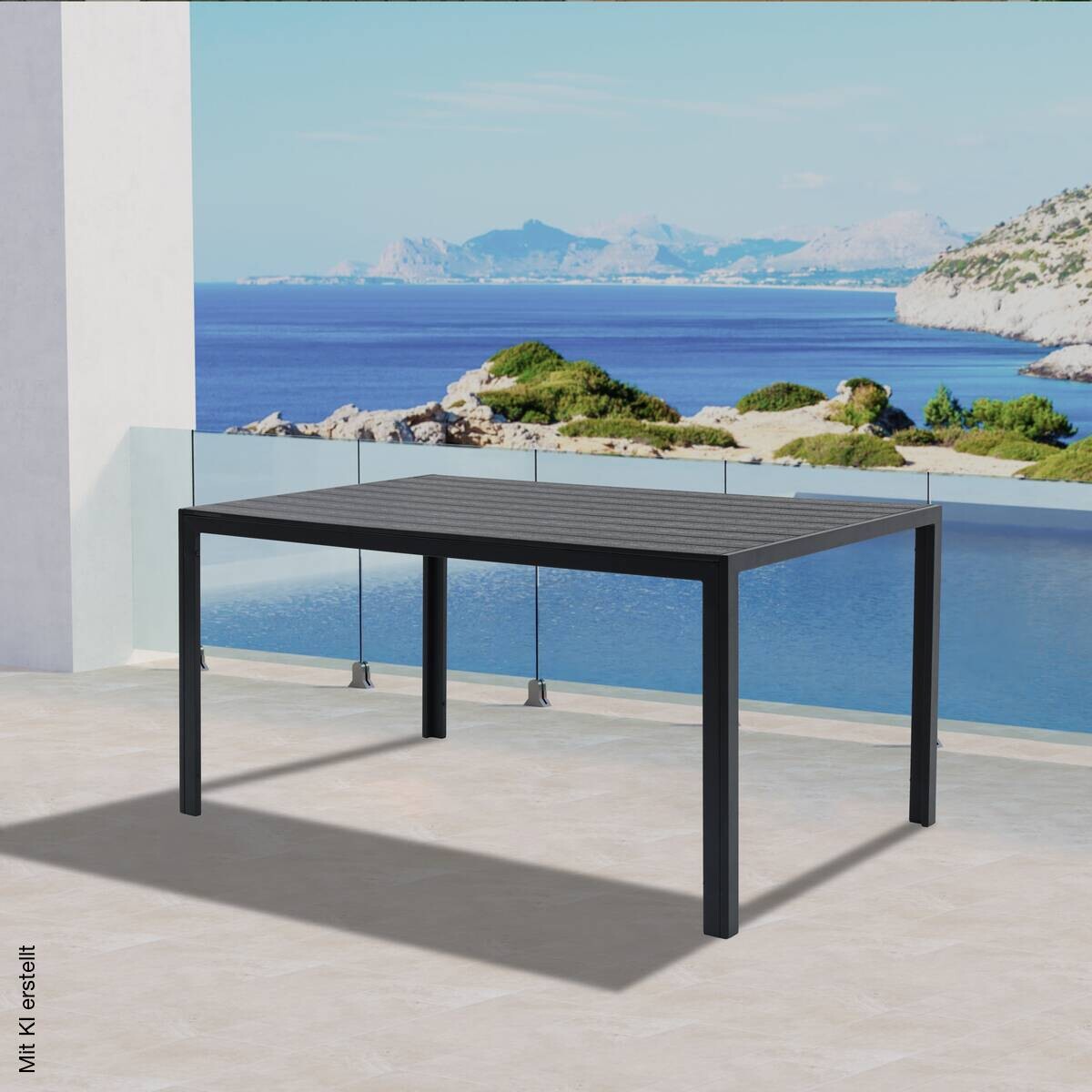 POCOline Gartentisch Mila schwarz Alu B/H/L: ca. 90x74x150 cm