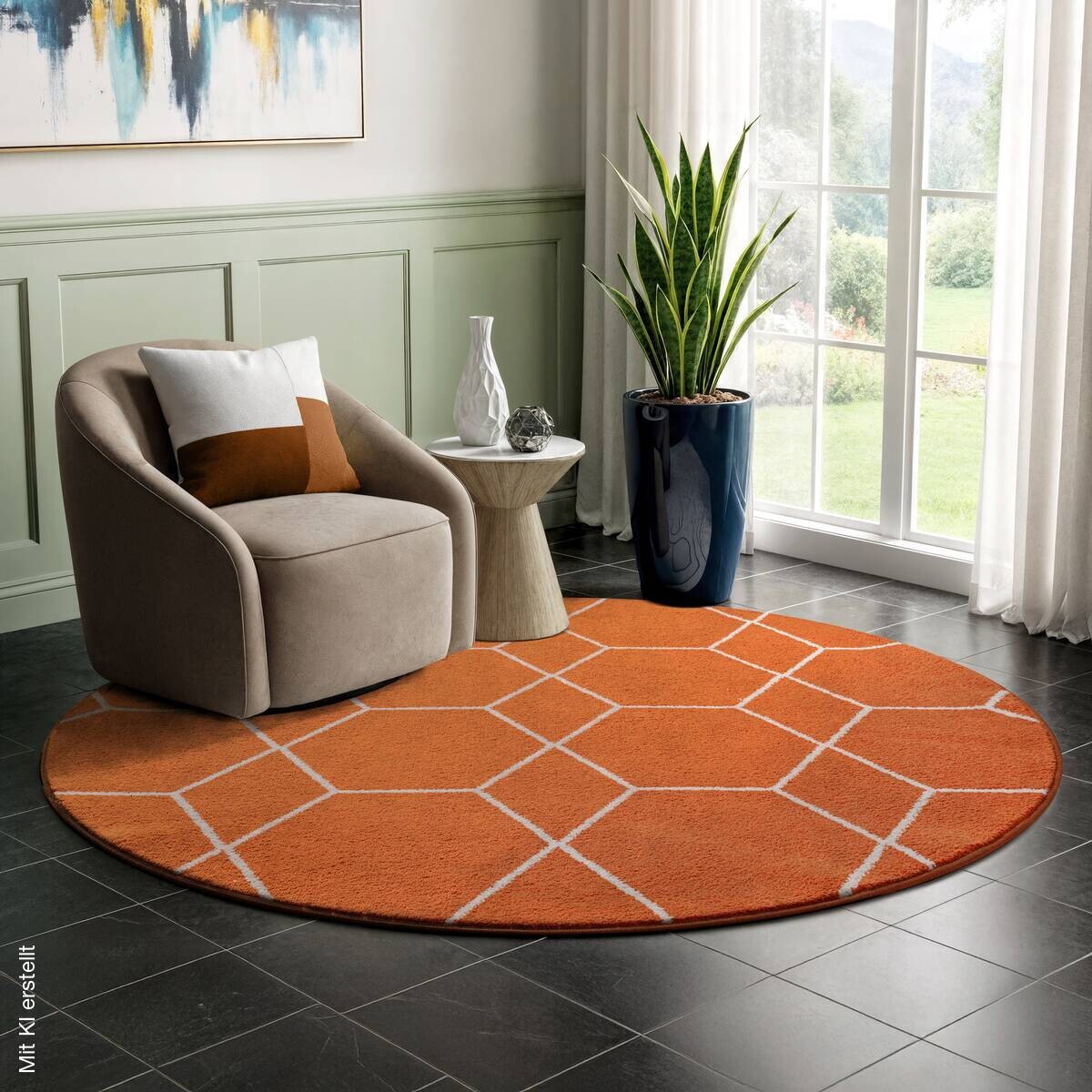 Sanat Teppich Trellis orange D: ca. 150 cm