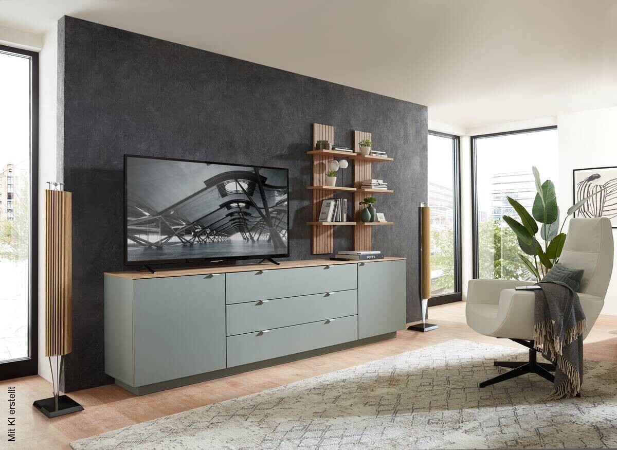 Sideboard Core salbei Eiche Artisan Nachbildung B/H/T: ca. 240x77x44 cm