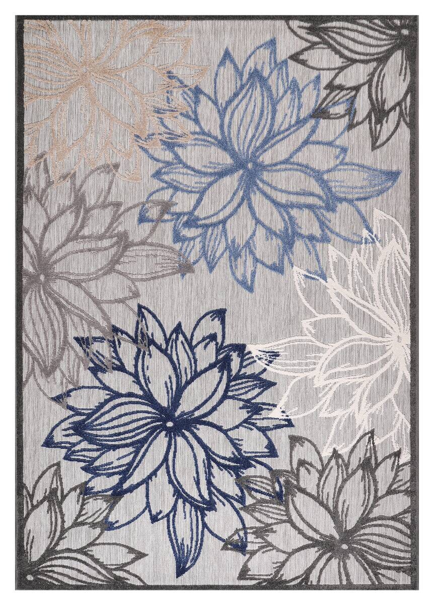 Sanat Outdoorteppich FLORAL grau B/L: ca. 60x110 cm