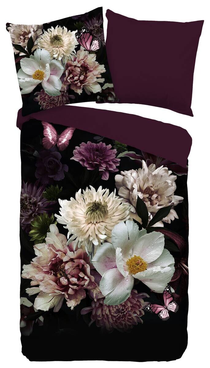 Microfaser Bettwäsche Marleen bordeauxrot Polyester B/L: ca. 135x200 cm