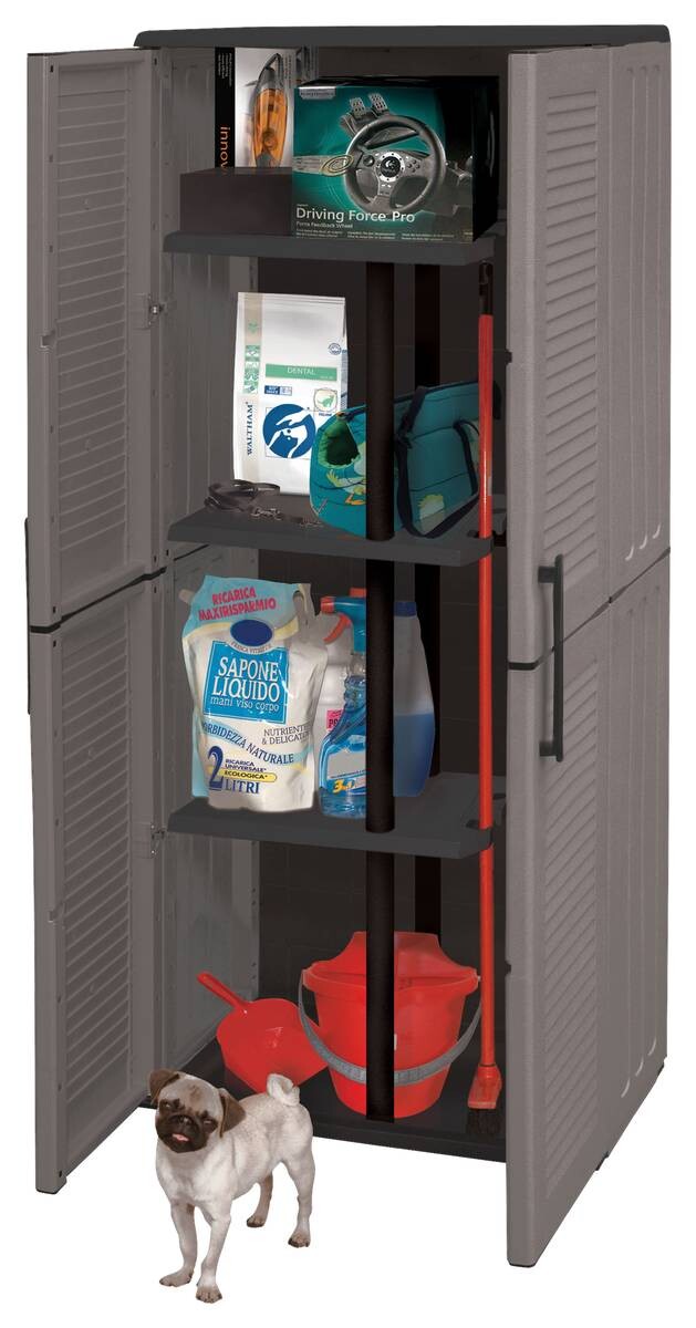 ArtPlast Kunststoffschrank Easy grau B/H/T: ca. 68x163x37 cm