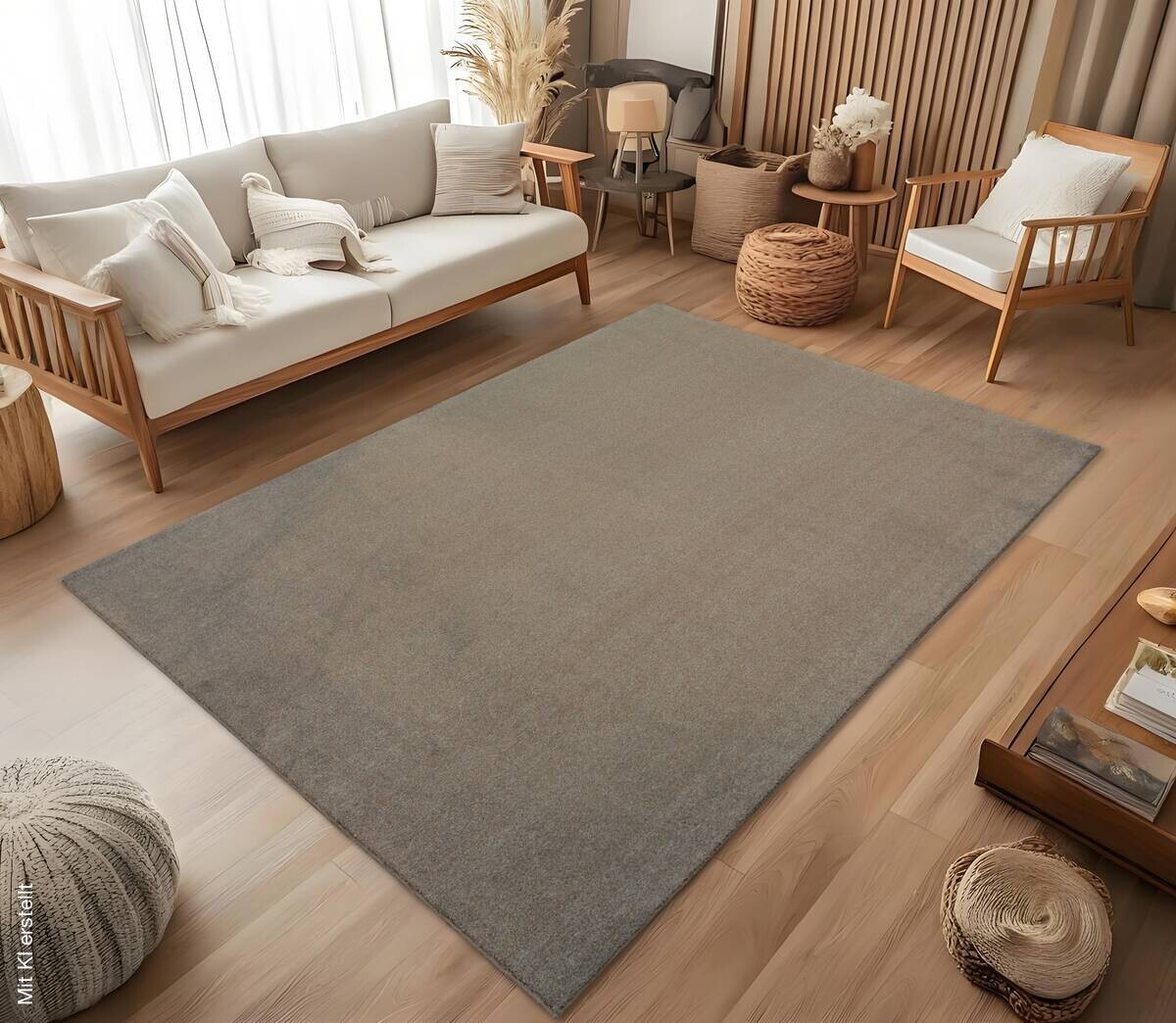 Teppich Flanell Mocca B/L: ca. 160x230 cm