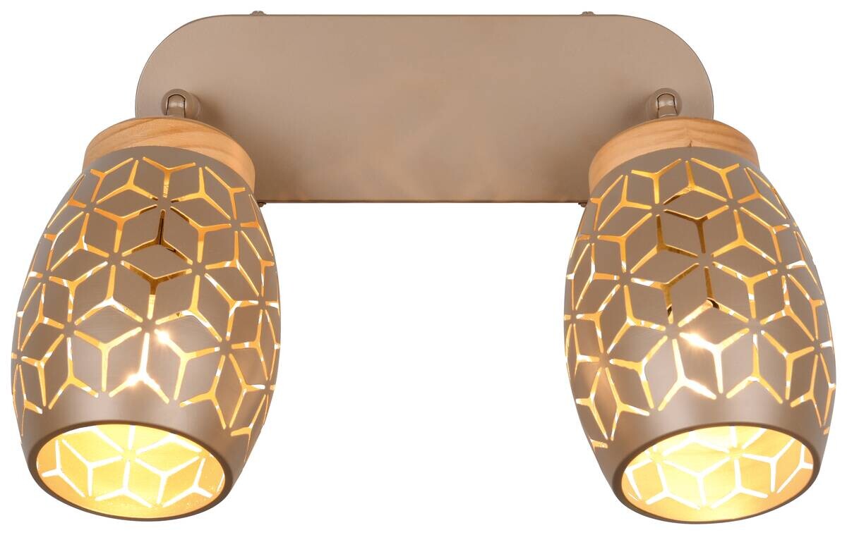 Reality Spots Bidar kaffee gold Metall B/H/L: ca. 28x27x12 cm E14 2 Brennstellen