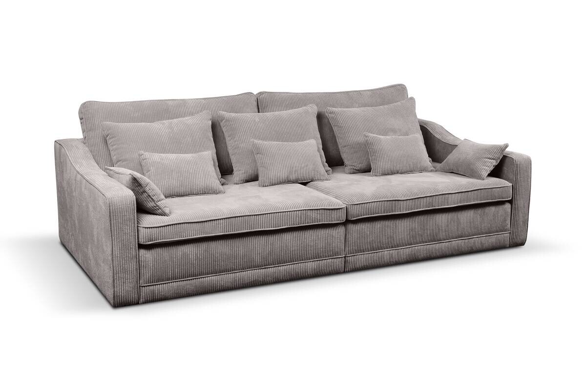 Big Sofa Evora grau Microfaser B/H/T: ca. 276x71x137 cm