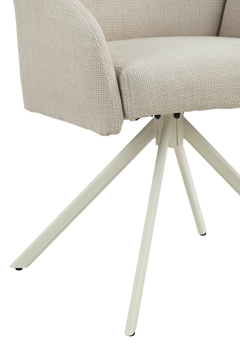 Drehstuhl Holly creme Microfaser Webstoff B/H/T: ca. 57x84x61 cm
