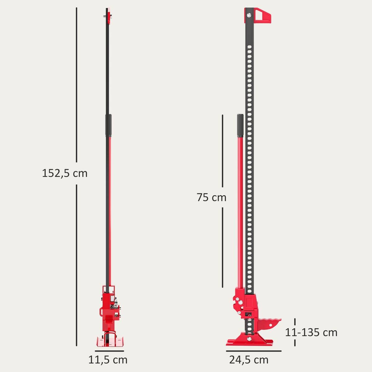 HOMCOM Wagenheber B/H/L: ca. 11,5x152,5x24,5 cm