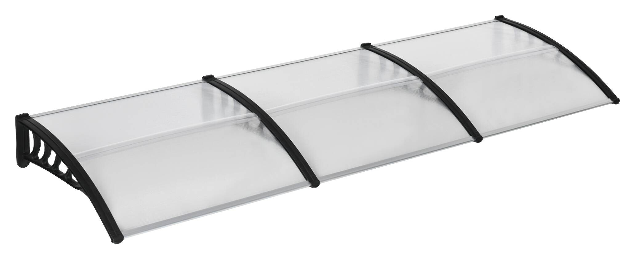 Outsunny Pultvordach transparent schwarz B/H/L: ca. 96x27x303 cm